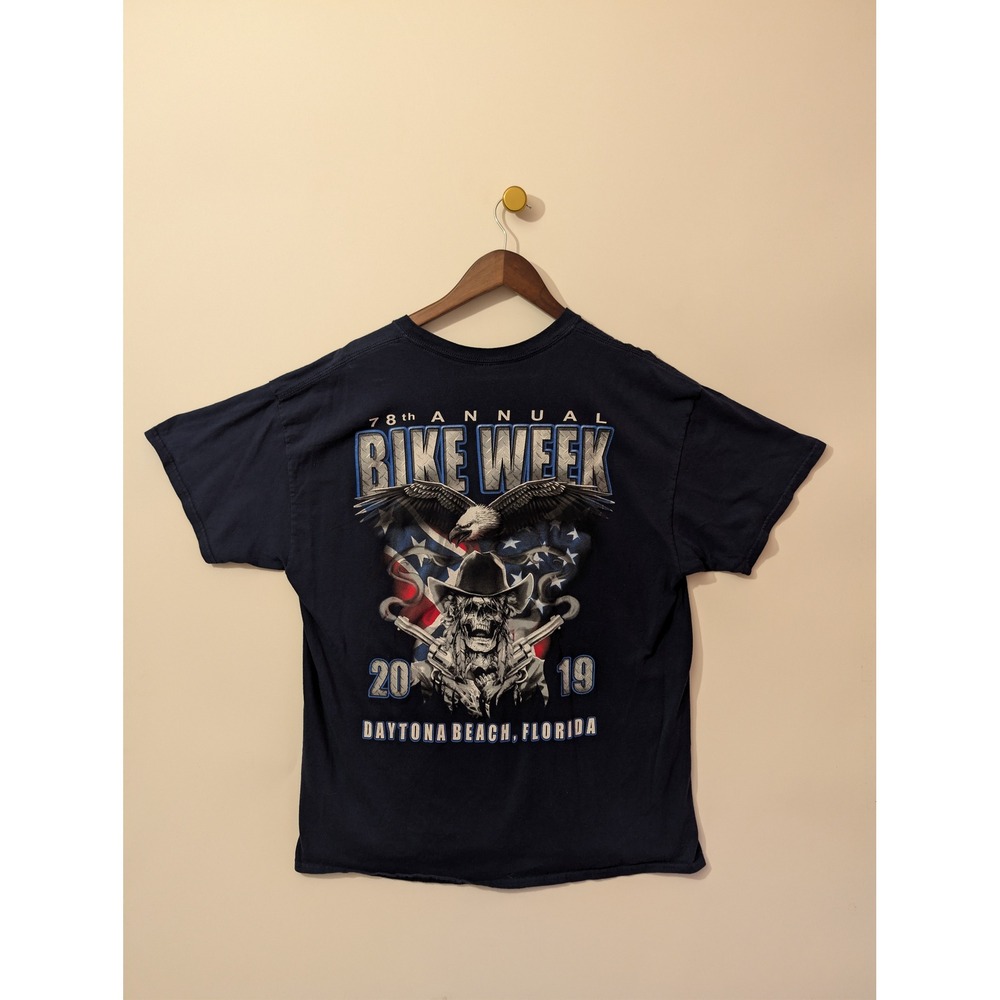 Gildan Bike Week T Shirt Mens XL Navy Excellent 2019 Daytona Beach Florida Tee